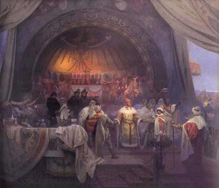 Alfons Mucha The Bohemian King Premysl Otakar II: The Union of Slavic Dynasties Norge oil painting art